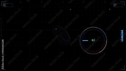 Military hud interface displaying tactical data for war scenarios with animation for sci-fi projects