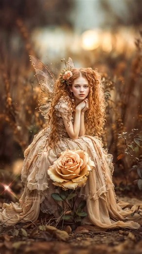 ✨🍁🍂 In October’s charm where golden leaves pose, Sits a red-haired fairy beside a rose; Her whispers of magic, so gentle and small, Bring love and bright laughter, sweet joy to all. Instagram: @dgarbis Facebook: facebook.com/denisegarbis Animation: @hailuoai_official #fairy #autumnfairy #october🍁 | Denise P. Garbis - Fantasy Artist