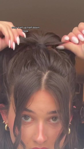 Easy Half Up Half Down Look for Shorter Hair