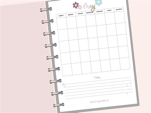 A5 Monthly Planner Printable | May Calendar Insert - Etsy