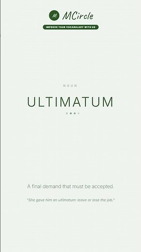 Learn English: What is Ultimatum? | Vocabulary Shorts