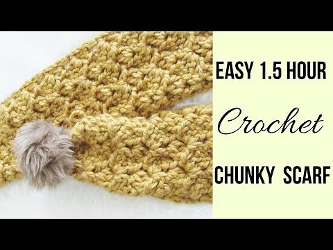Easy 1-1/2 Hour Chunky Crochet Scarf