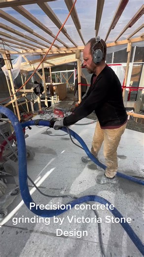 Precision concrete grinding to meet tight tolerances require new methodologies. This exterior concrete slab was ground to within 4mm of height. #concretegrinding #polishedconcretefloors #precisionconcretefinishing