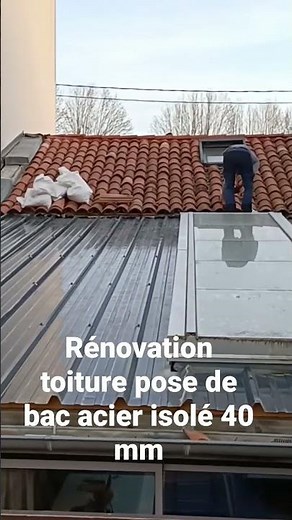 MJB.Toiture)rénovation toiture bac acier isoler 40 mm.