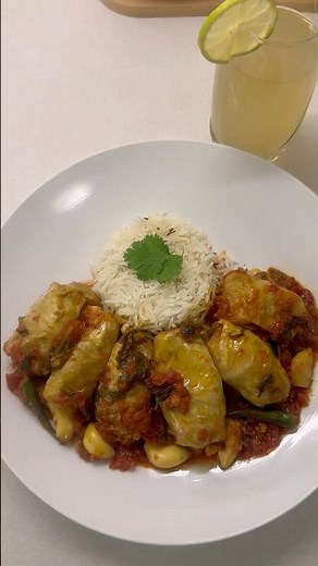 Turkish Chicken Lahana Sarması | Cabbage Rolls Recipe