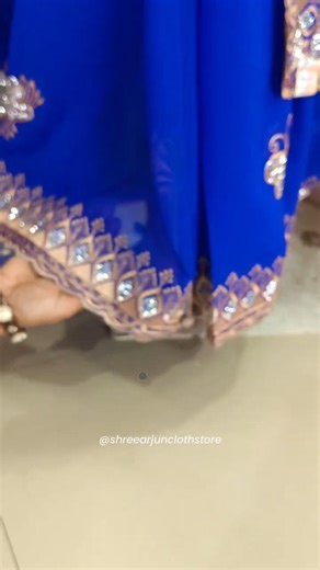 Beautiful Blue Saree with Shining Stone Butterfly Design Latest Design