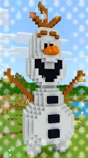 I Built Olaf in Minecraft… Block by Block❄️☃️ #minecraft #OlafMinecraft #minecraftstatue