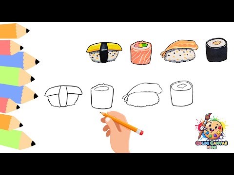 How to draw Sushi | Easy Step-by-Step Food Art
