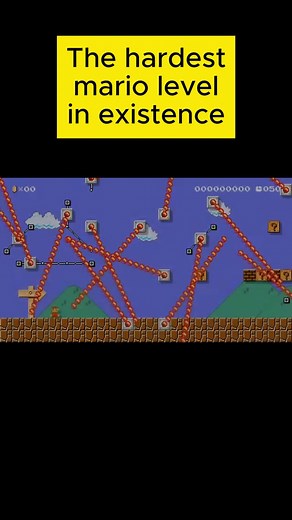 The most difficult Mario level #mario #mariobros #supermario #nes #nostalgia #speedrun#supermariomaker2