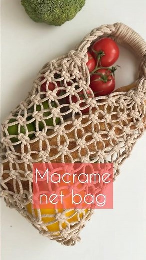 DIY tutorial net bag macrame * shopping / beach / market bag #macramebypoli #macramebag #netbag