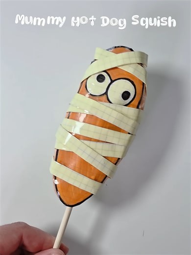 Halloween Mummy Hot Dog Squishy 🌭👻 #handmade #halloween #diy