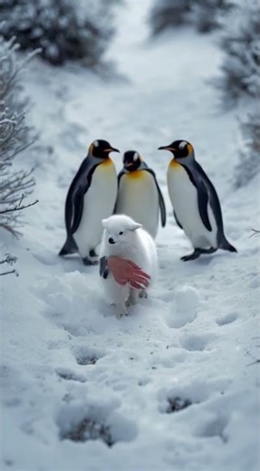 FluffyPengu Meets New Furry Friends 🐧❤️ | Cute Baby Penguin & Animals | Heartwarming Short Video