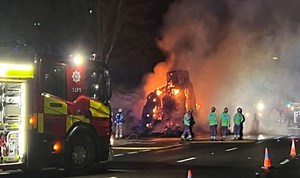 Wiltshire: Lorry burns on the M4 motorway near Chippenham