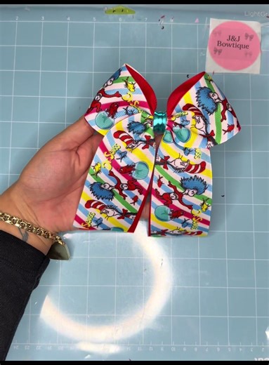 Adorable Dr Seuss Mini Cheer Bow for Young Girls