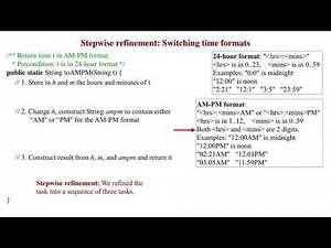 Stepwise refinement: Changing time formats