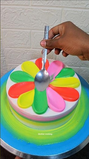 Rainbow 🌈 Easy Cake Recipe #cake #rainbow #youtubeshorts #trending #video