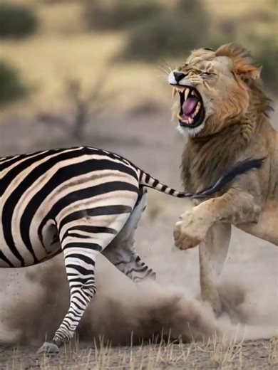 Zebra Fights Back Against Lion Attack!