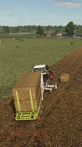 No more manual loading! 💪 Watch the self-loading bale trailer do all the work in FS25. Smooth, fast, and satisfying! #FS25 #FarmingSimulator25 #agriculture #tractor #farming | Mazarat Gaming