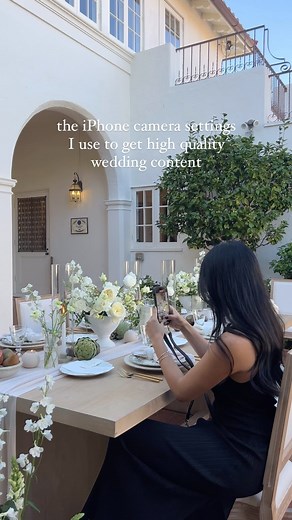 BTS Bride | Behind The Scenes Wedding Content Creators on Instagram: "How to get high quality iPhone videos and photos 🤳🏼 This is probably one of the most asked questions I get as a wedding content creator! Of course you need to have the creative eye and curiosity (which can be developed with lots of practice) but there are also a few technical iPhone camera settings I swear by to capture the most high quality videos and photos with my device. In addition to the settings I shared