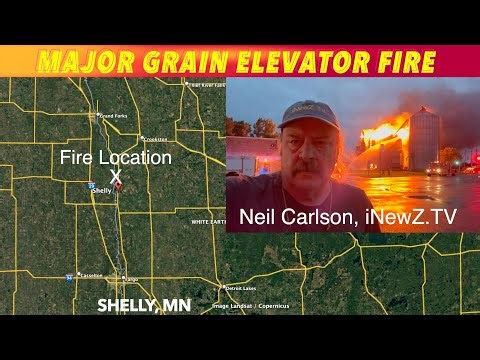 Major Grain Elevator Fire In Shelly, Minnesota