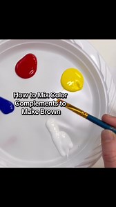 Mixing Brown with Complementary Colors | Purple Yellow We’ve been practicing mixing colors in my Art II class, and students are making their own neturals using complementary colors. This is chrome yellow, fire red and ultramarine blue in the Blickrylics line. It makes a really nice dark purple and a deep brown. #thatartteacher #arteducation #inmyartclass #highschoolartteacher #colortheory #neutral #complementarycolors #brown | That Art Teacher