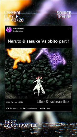 Naruto & sasuke vs obito part 1...