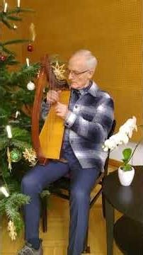 Christmas in Vienna with lap harp, orchid and Christmas tree