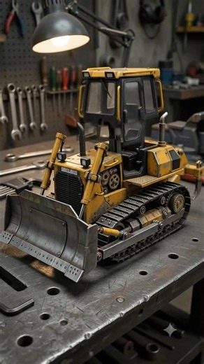 (Trending/Clicky):I Built a Transforming Clockwork Bulldozer From Heavy Metal Puzzles!#shorts