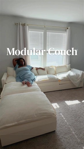 Deep, sturdy, soft, plus size friendly and actually comfortable 😭🤍 @Ovios Furniture🇺🇸 #plussizefinds #cozycouch #modularsofa #cloudcouch