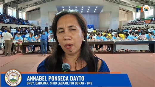 𝐖𝐀𝐓𝐂𝐇: Interview with Annabel Ponseca Dayto, a Barangay Nutrition Scholar from the municipality of Pioduran during the Albay Health Workers Day (AHWD) on December 2, 2025 at the Ligao City Gymnasium. Annabel emphasizes the excitement over the surprise incentives and the strong support from the provincial government. She also share the challenging yet fulfilling duties of being a BNS from daily rounds to leading evacuation efforts during calamities and how their dedication remains unwavering