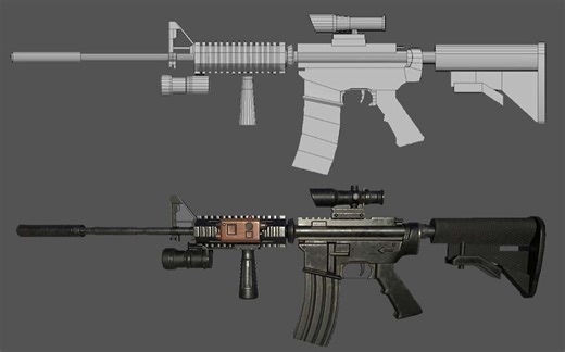 3D建模武器建模教学，从零开始制作一把帅气枪械