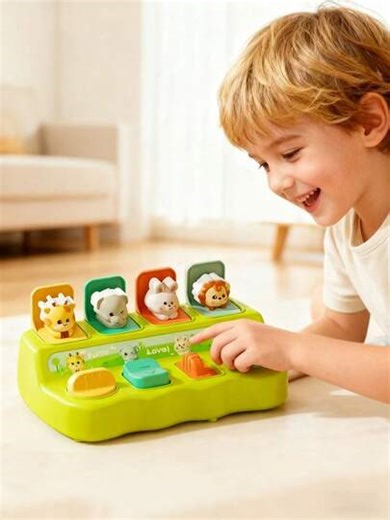 1 pièce Boîte à mécanisme de cache-cache, jouet animal interactif à pop-up, jeu de cause à effet, convient aux nourrissons et tout-petits de plus de 18 mois, garçons et filles, cadeau de fête (Noël, Pâques, anniversaire, etc.), jouet de développement de la mémoire, jouet à pop-up pour bébé de 6 à 12 mois (couleur du bouton aléatoire), sans musique | SHEIN