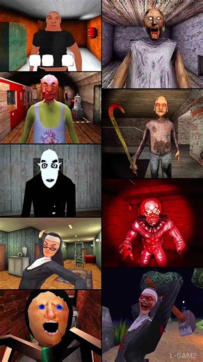 GRANNY 4K MOD VS GRANNY THE ANGRY FAMILY VS DEATH PARK 2 VS EVIL NUN VS THE TWINS RAP MOD + #shorts