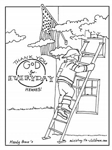 Firefighter Coloring Page (Thank God for Everyday Heroes)
