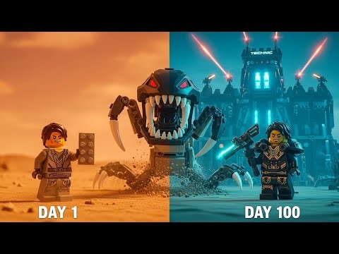 LEGO Survival, 100 Days Challenge, Wasteland Apocalypse, LEGO Animation, Brick-built Adventure.