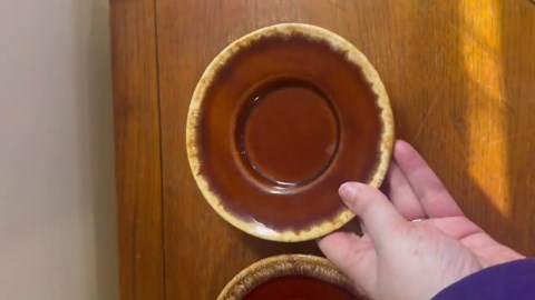 Vintage Saucers Hull Pottery Brown Drip Glaze Pattern, Set of 2 - Etsy