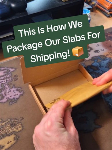 This Is How We Package Our Slabs For Shipping! 📦 We use boxes and bubble mailers together to keep any slab we send in the post safe during transit. It's really important our customers receive their graded cards, or any other order, in great condition!
