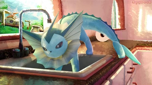 10K views · 257 reactions | Animation Vaporeon trong Pokémon đáng yêu được thực hiện bởi @Spyrook sử dụng Blender và Clip Studio Paint. | 3DF | Facebook