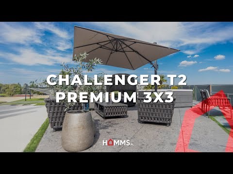 Parasol ogrodowy Challenger T2 Premium 3 x 3m Havanna