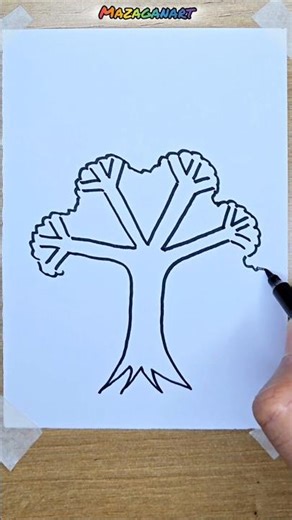 🌳 Cómo dibujar un árbol paso a paso | Dibujo fácil y relajante #Dibujo#Árbol#Naturaleza