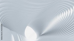 White abstract indoor architecture video, 3d rendering.
