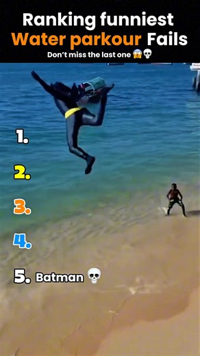 Ranking funniest water parkour fails 😭😱 | #shorts #funnyvideo #water