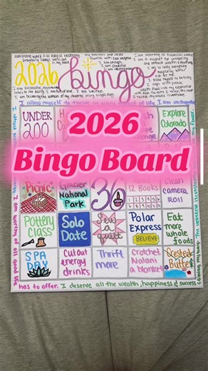 Bingo Board for Achieving 2026 Goals