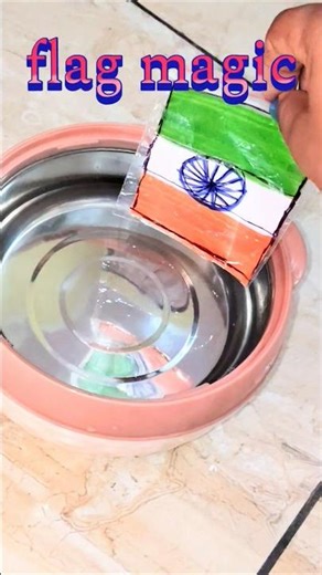 Republic Day Magic Flag Making 🇮🇳 | Water Magic Flag Making #shorts #papercraft #viralvideo