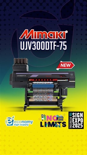 Economy Sign Supply | Live from ISA Expo 2025 | Las Vegas Something big just dropped — meet the brand new Mimaki UJV300DTF-75! New Innovation, bold vibes.... | Instagram