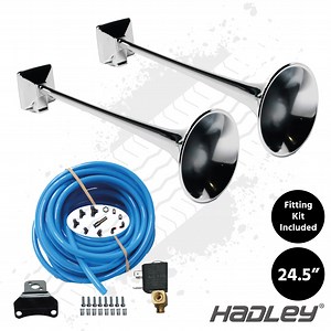 Hadley 24.5" Airhorns with 24v Fitting Kit (Pair)