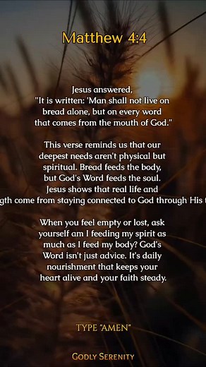 Matthew 4:4 | Godly Serenity