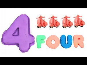 Learn About Number 4 with Play Doh for Kids + More Number Songs Video