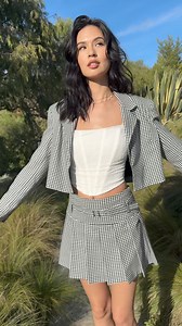 Spring has arrived 🌷 Featured Styles: • Preppy Perfection Gingham Twill Cropped Blazer • Preppy Perfection Gingham Twill Skater Skort • Major Charmer Strapless Eyelet Lace Corset Top Shop: https://bit.ly/3uEABEj | Windsor Fashions