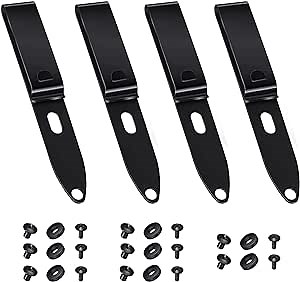 Belt Clips Grip Hooks Holster Hardware With Screws - Adjustable Molle Adapter With Mounting Hardware - 3 Hole Belt Clip for Outdoor Activity (Black)